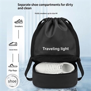 Waterproof Swim Backpack with Dry-Wet Separation for Beach - Black
