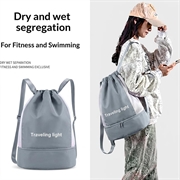 Waterproof Swim Backpack with Dry-Wet Separation for Beach - Grey