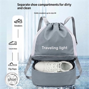 Waterproof Swim Backpack with Dry-Wet Separation for Beach - Grey