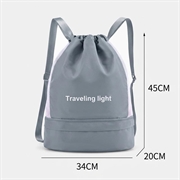 Waterproof Swim Backpack with Dry-Wet Separation for Beach - Grey