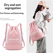 Waterproof Swim Backpack with Dry-Wet Separation for Beach - Pink