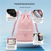 Waterproof Swim Backpack with Dry-Wet Separation for Beach - Pink