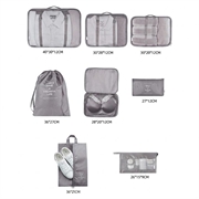 Waterproof Travel Storage Bags Set - 8 Pcs. - Grey