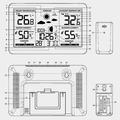 Weather Station with Danish Lanugage and Large Color Display - Black