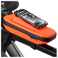 West Biking Bicycle Top Tube Bag with Phone Holder - 4"-6.5" - Orange