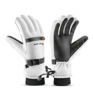 West Biking YP0211271 Waterproof Ski Gloves with Touch Support - M - White