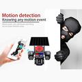 WiFi Solar Powered 3-Lens PTZ Security Camera with Smart Alarm System
