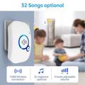Wireless Doorbell with 280m Range, 32 Ringtones, 4 Volume Levels - White