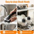 Wireless Electric Grill Cleaning Brush with Digital Display - Black
