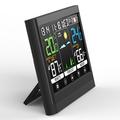 Wireless Weather Station with Color Touch Screen and Alarm Clock - Black