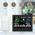 Wireless Weather Station with Color Touch Screen and Alarm Clock - Black