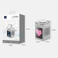 WiWU W043 5-in-1 Wireless Charger with RGB Pixel Display, Bluetooth Speaker - Silver