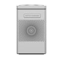 WiWU W043 5-in-1 Wireless Charger with RGB Pixel Display, Bluetooth Speaker - Silver
