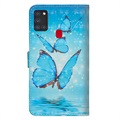 Wonder Series Samsung Galaxy A21s Wallet Case - Blue Butterfly