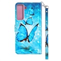 Wonder Series Samsung Galaxy S21 5G Wallet Case - Blue Butterfly