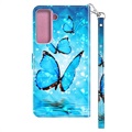 Wonder Series Samsung Galaxy S21+ 5G Wallet Case - Blue Butterfly