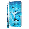 Wonder Series Samsung Galaxy S21 Ultra 5G Wallet Case - Blue Butterfly