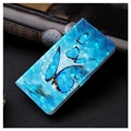 Wonder Series Samsung Galaxy S21 Ultra 5G Wallet Case - Blue Butterfly
