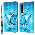 Wonder Series Sony Xperia 1 III Wallet Case - Blue Butterfly