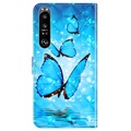 Wonder Series Sony Xperia 1 III Wallet Case - Blue Butterfly