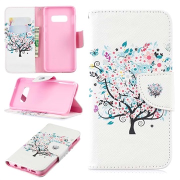 Wonder Series Samsung Galaxy S10e Wallet Case - White Flowers