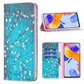 Wonder Series Xiaomi Redmi 10C Wallet Case - White Flowers