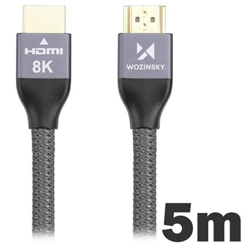 Wozinsky HDMI 2.1 8K 60Hz / 4K 120Hz / 2K 144Hz Cable - 5m - Grey