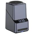 X11 Qi2 15W 3-in-1 MagSafe Wireless Charger Stand with LED Clock - Black