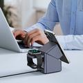 X11 Qi2 15W 3-in-1 MagSafe Wireless Charger Stand with LED Clock - Black