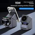 X11 Qi2 15W 3-in-1 MagSafe Wireless Charger Stand with LED Clock - Black