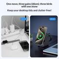 X11 Qi2 15W 3-in-1 MagSafe Wireless Charger Stand with LED Clock - Black