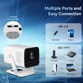 X1AR Android 14 Portable Projector - 720p, 4K Support, WiFi 6, Bluetooth 5.4 - White