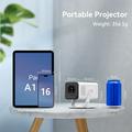 X1AR Android 14 Portable Projector - 720p, 4K Support, WiFi 6, Bluetooth 5.4 - White