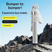 X2 Bluetooth Selfie Stick Tripod with Remote and Dual Fill Lights - White