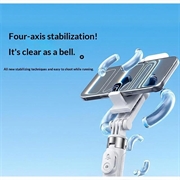 X2 Bluetooth Selfie Stick Tripod with Remote and Dual Fill Lights - White