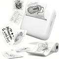 X3 Mini Pocket Thermal Printer with Bluetooth, RGB Light - White