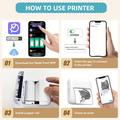 X3 Mini Pocket Thermal Printer with Bluetooth, RGB Light - White
