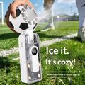 X68 Football Design Cooling Fan with LED Display & Cold Compress Function - 3600mAh - White