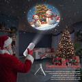 XO-737 Christmas Projection Lamp - 16 Patterns, 360 Rotation, Detachable Tripod - Black