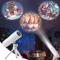 XO-737 Christmas Projection Lamp - 16 Patterns, 360 Rotation, Detachable Tripod - White