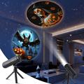 XO-737 Halloween Projection Lamp = 16 Patterns, 360 Rotation, Detachable Tripod - Black