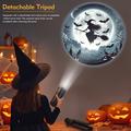 XO-737 Halloween Projection Lamp = 16 Patterns, 360 Rotation, Detachable Tripod - Black