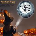 XO-737 Halloween Projection Lamp - 16 Patterns, 360 Rotation, Detachable Tripod - White