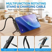 XO NB-Q311 USB-C Cable with Folding Stand 240W - 1.5m - Black