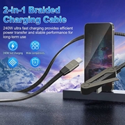XO NB-Q311 USB-C Cable with Folding Stand 240W - 1.5m - Black