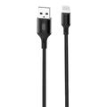 XO NB143 USB to Lightning Charging Cable - 2.4A, 1m - Black