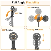 XO SS25 Magnetic Selfie Stick Tripod with Bluetooth Remote - MagSafe Compatible - 64cm - Black