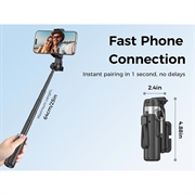 XO SS29 Selfie Stick Tripod with Bluetooth Remote - 64cm - Black