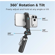 XO SS29 Selfie Stick Tripod with Bluetooth Remote - 64cm - Black