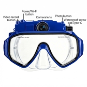 XT191 Diving Mask with 4MP Camera, WiFi - Blue